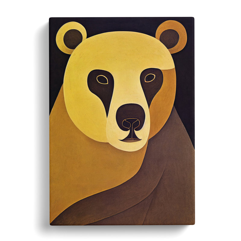 Traditional Bear No.1 Abstract - Wall Art, Wrapped Canvas, 50cm H x 35cm W x 3cm D, No Matte