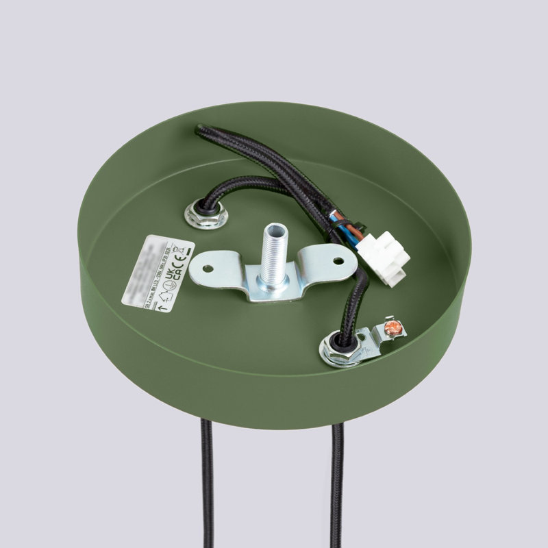Halo - Light Brushed Nickel Pendant, 15x15x120 cm, Olive Green, 2 Lights