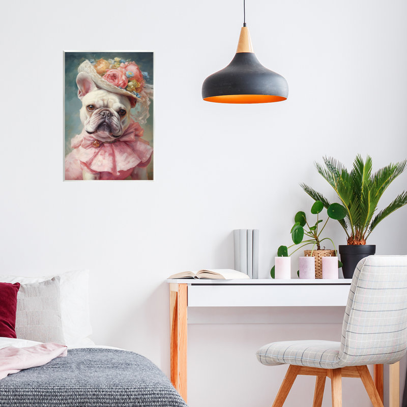 Plaque murale «Frenchie» féminine par Wumples, H 15 po x l 10 po