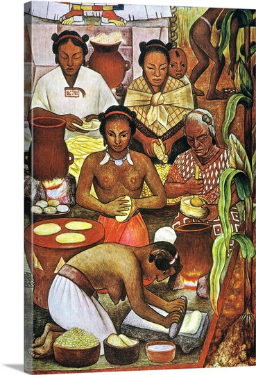 «Rivera: Greuling Corn» par Diego Rivera, reproduction d'art, H 18 po x l 12 po x P 1,5 po, Toile