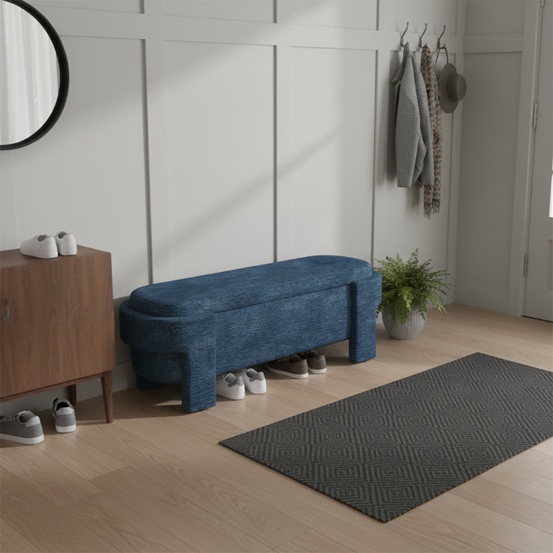 Banc de rangement rembourré Classic, Bleu très foncé