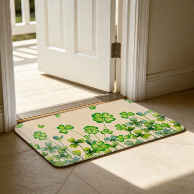 Tapis de porte de jardin Green Clover 24 po x 36 po pour porte d'entrée