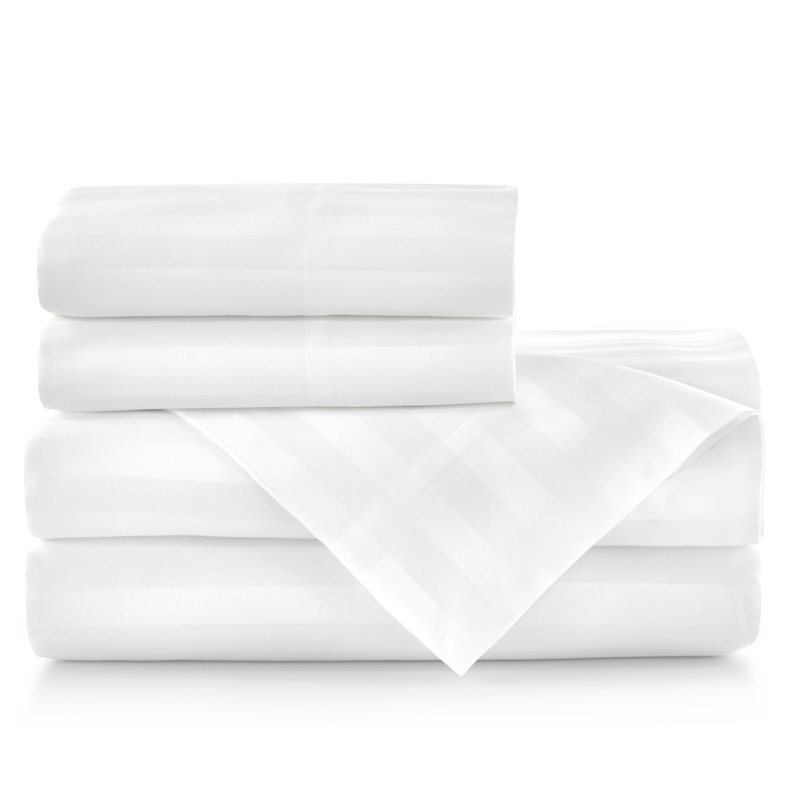 Drap-housse 100% satin de coton Soprano 400, Blanc, Drap-housse de taille simple