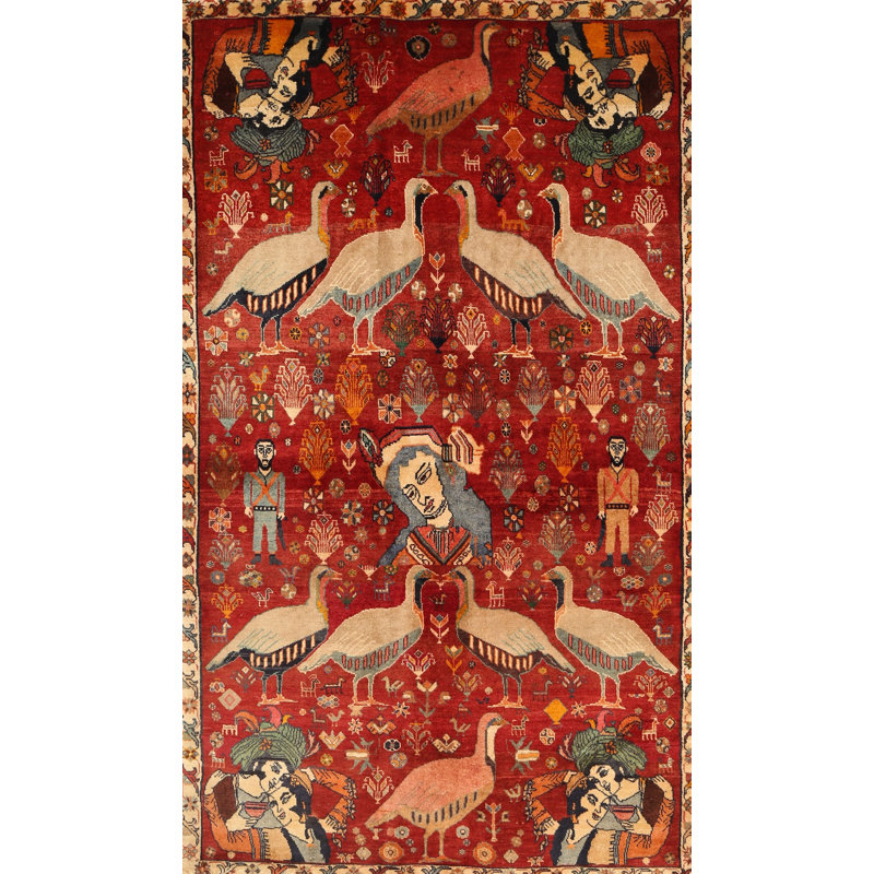 Tapis rouge/beige, Rectangle 5 pi x 7 pi
