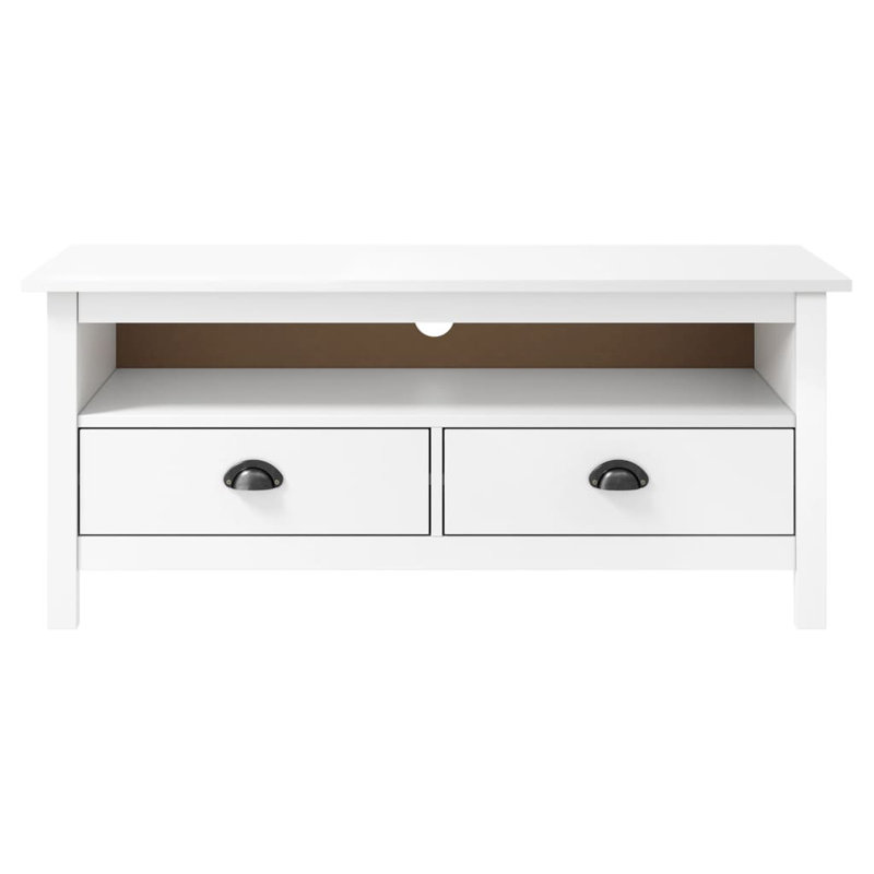 Latique Solid Wood TV Stand, White