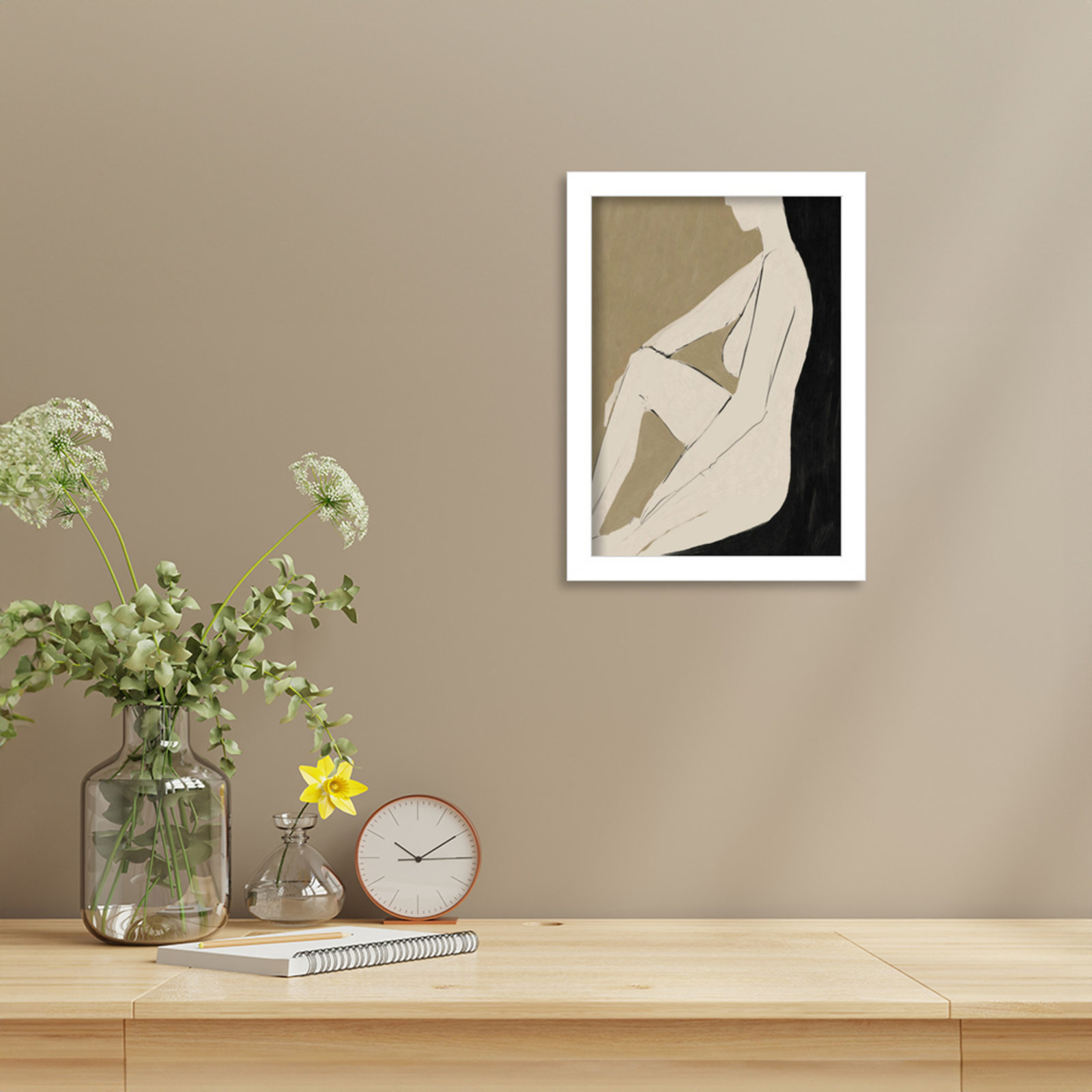 Chamois "Chill" Print by Dan Hobday, White Framed, 13" H x 10" W