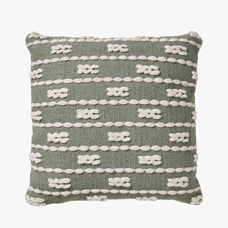 Indoor / Outdoor Striped Square Cushion, Green