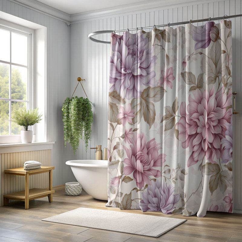 Rideau de douche 1 pièce Coquette Charm, H 74 po x l 71 po