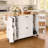 Solid Wood Rolling Kitchen Island, 3-Cabinet Kitchen Cart with Drop Leaf Breakfast Bar, Large Mobile Kitchen Island with Spice Rack, Towel Rack & Locking Wheels-718293785