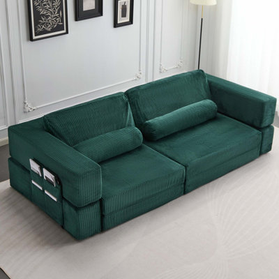 Foldable Castle Modular Play Couch, Instant Expansion Creative Furniture with One Side Seat for Living Room and Bedroom