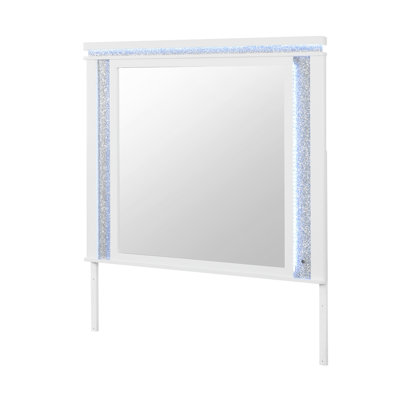 Grand miroir mural décoratif rectangulaire blanc | Idée de cadeau