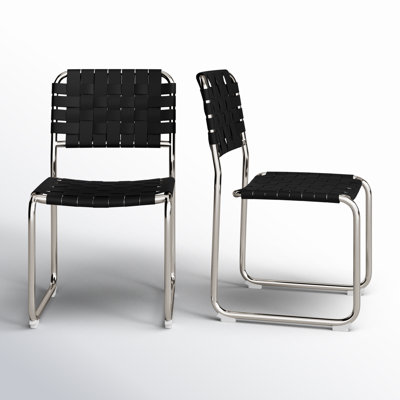 Bailee Woven Leather Cantilever Dining Chair