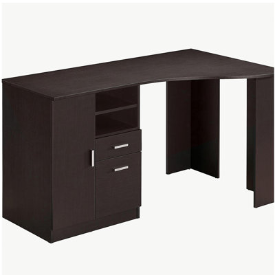 Techni Mobili Classic Office Desk with Storage, Espresso