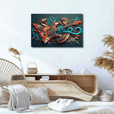 Ensemble d'une toile murale d'art musical