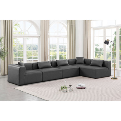 Canapé modulaire en similicuir 5 pièces Ivion