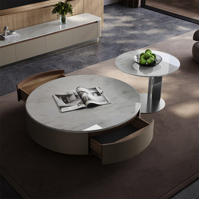 Table basse ronde moderne en marbre