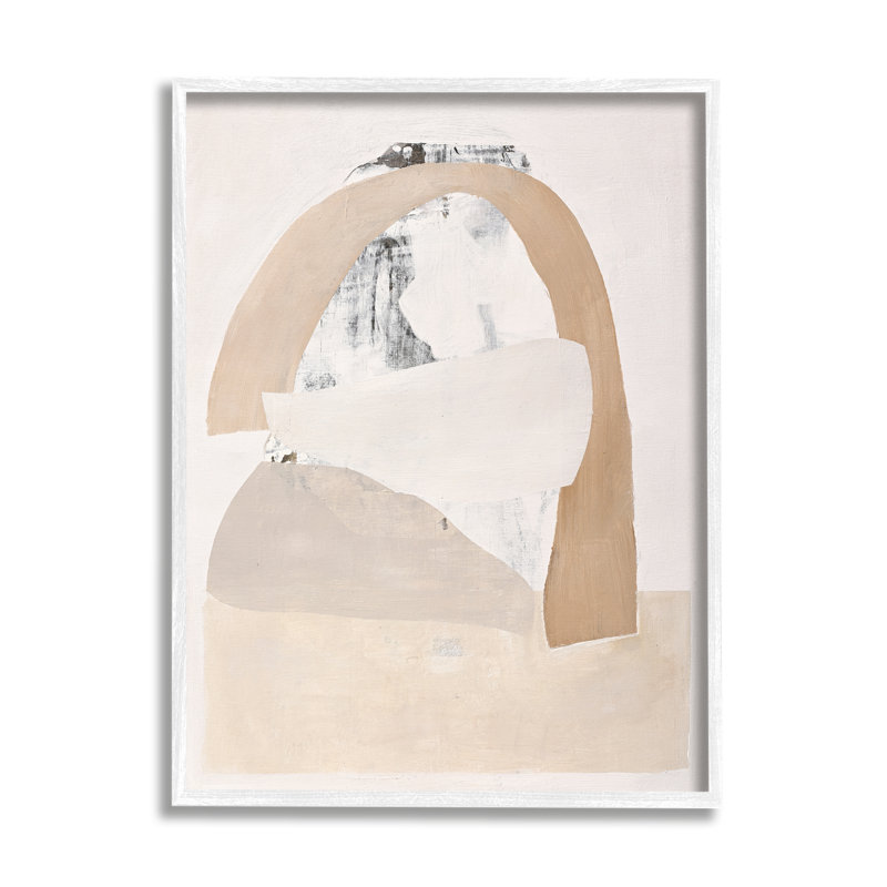 «Stupell Industries», abstrait beige simple, estampe numérique de Design Fabrikken, Cadre blanc, H 30 po x l 24 po x P 1,5 po