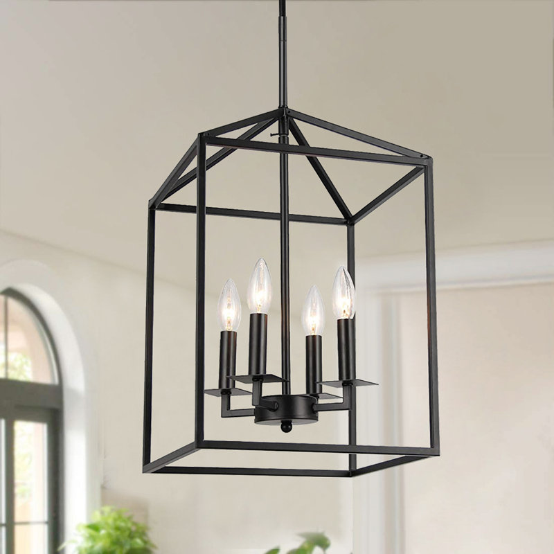 Luminaire suspendu carré à 4 lumières Plitt