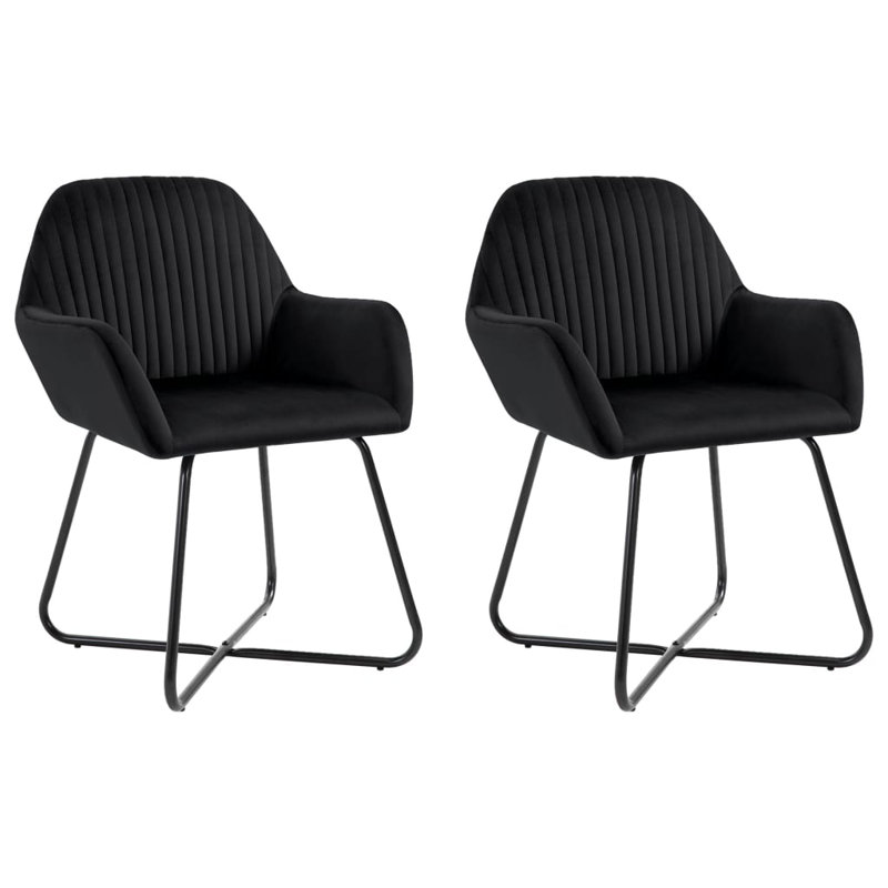 Chaise rembourrée avec pieds en métal pour le salon, Noir