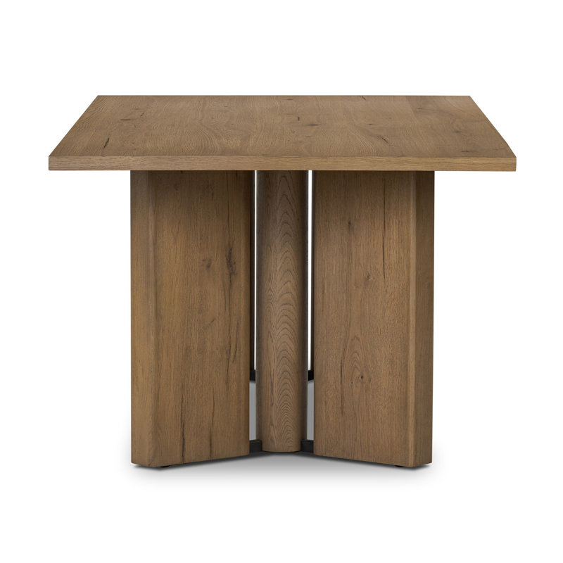 Huxley Dining Table 84"-Smoked Black, 30" H x 42" D x 42" W, Rubber Light Oak