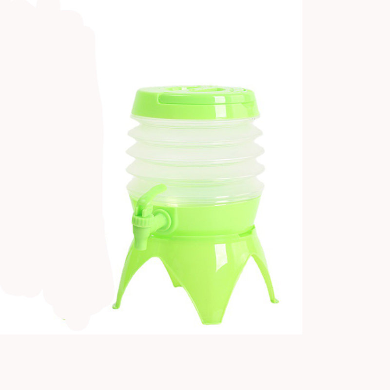 Bouteille d'eau polyvalente pour la maison et le camping Seau pliable et à jus Pot à eau froide avec base