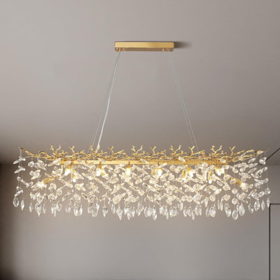 Erdenheim Modern Square / Rectangle Crystal Chandeliers for Dining Room, Kitchen Island