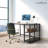 40 / 47 Inch Computer Desk, Home Office Desk, Study Writing Desk with Storage Shelves, Simple Industrial Modern Laptop Workstation with Splice P2 Grade Wooden Board, Rustic Oak and Black-246676819