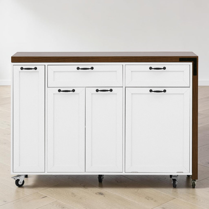 Kitchen Island Cart, Extendable Dining Table Design, Wood, Rolling Kitchen Cart With Spice Rack, Modern & Contemporary