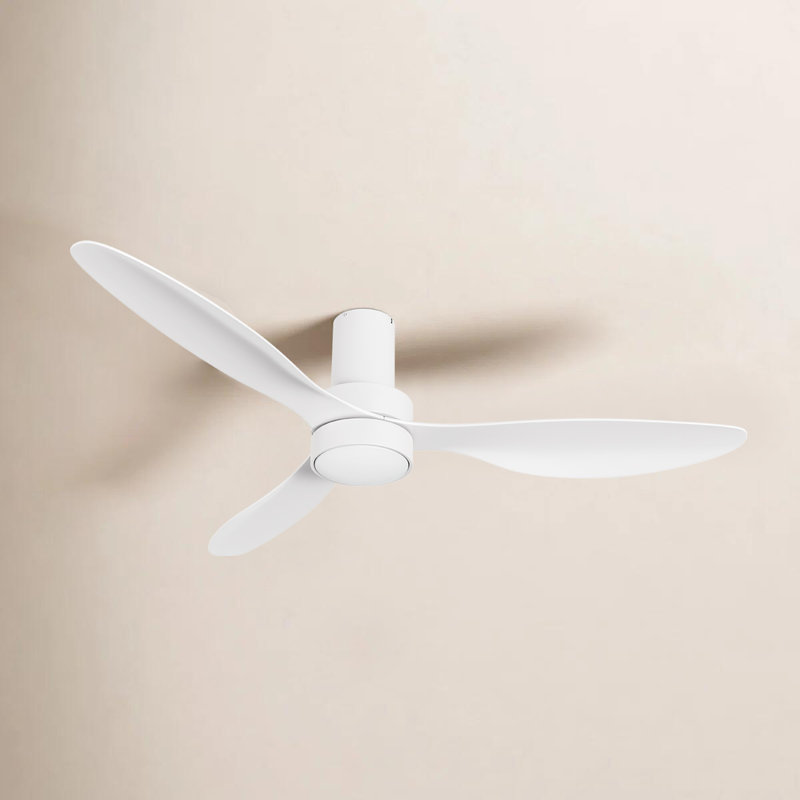 Ventilateur de plafond encastré à DEL à 3 pales de 52 po avec télécommande et ensemble d'éclairage inclus , Blanc