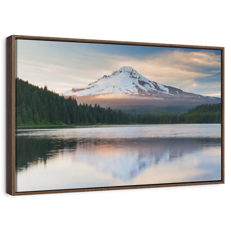 Mount Hood Panorama, 46" X 31", Floating Frame Walnut