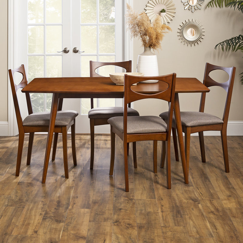 Weller 4 - Person Four Leg Dining Set, Acorn