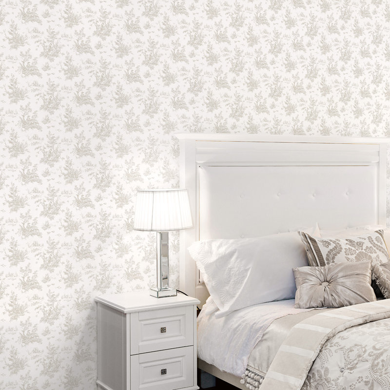Garretson 10m x 52.8cm Satin Wallpaper Roll, Beige