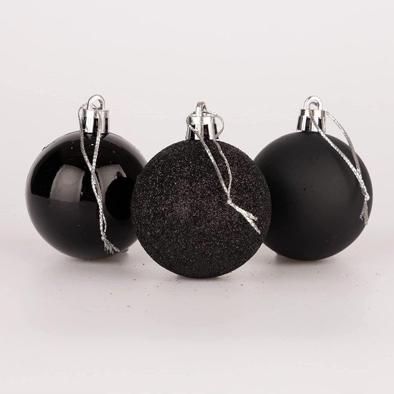 Polyvinyl Chloride (PVC) Ball Ornament, 5cm H x 5cm W x 5cm D, Black