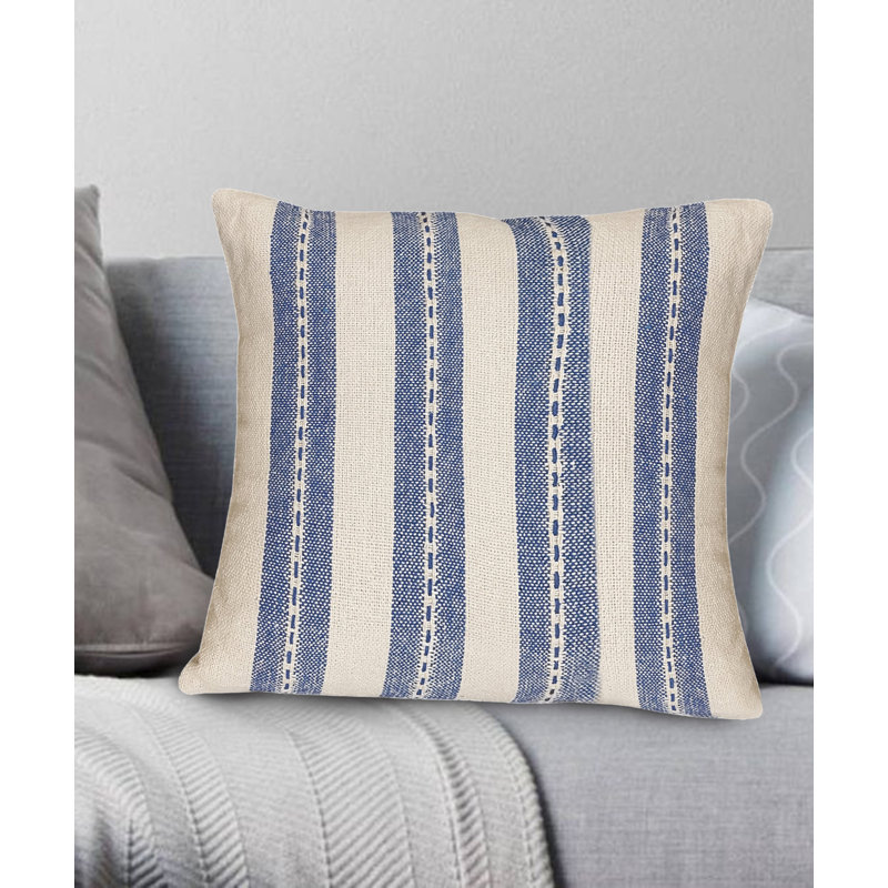 Striped Cotton Outdoor Throw Pillow