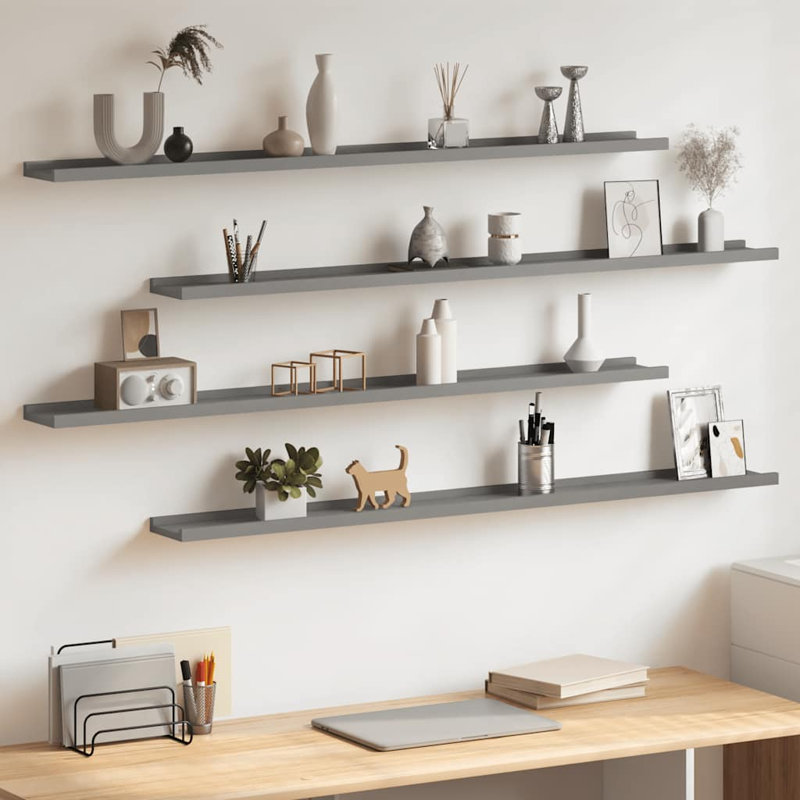 Floating Shelf, 1.2'' H x 45.3'' W x 1.2'' D, Gray