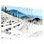 Paysage d'hiver avec paysage enneigé avec montagnes enneigées et arbres, ensemble de 3 impressions sur toile-81091777