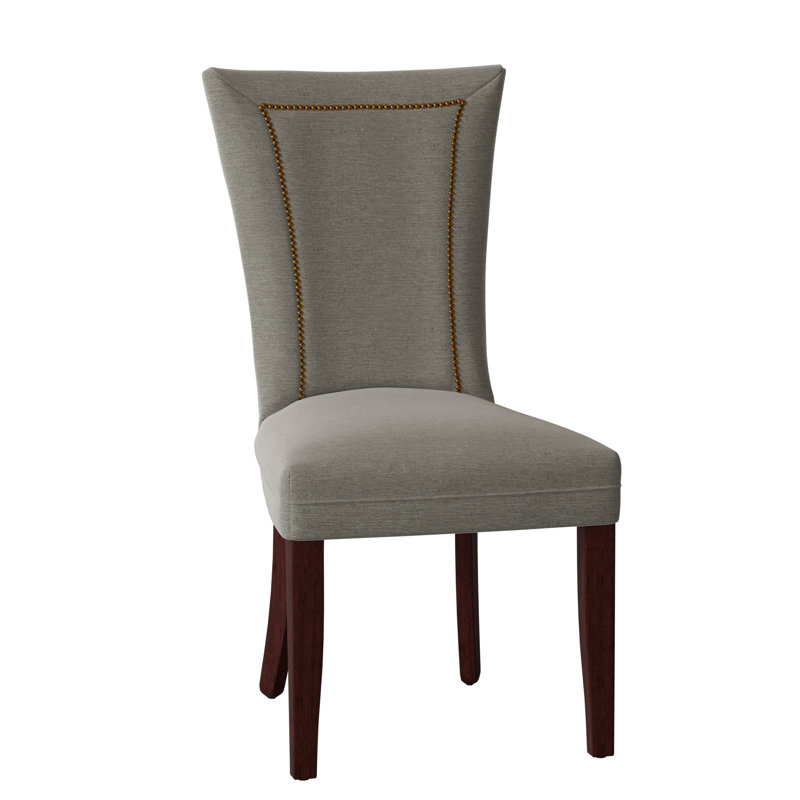 Chaise d’appoint rembourrée, Laiton, Rôti français, Gris