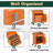 41.1'' Detachable Toolbox Storage Cabinet, 5-Drawer Tool Chest with Wheels (Orange)-741313978