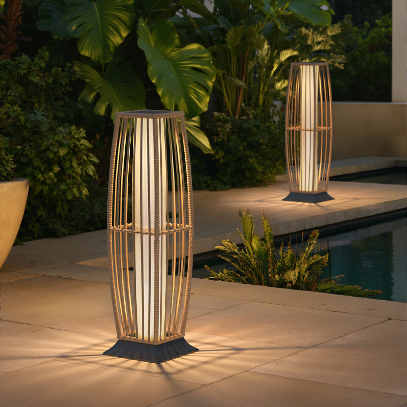 30.71” Solar Integrated Led Outdoor Floor Lamp, 2 Lights