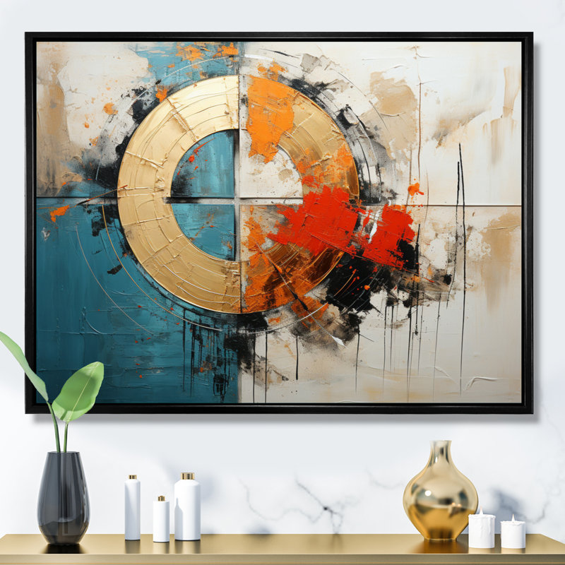 Harmonieux hybride III sur toile, Cadre flottant noir, 34" H x 44" W