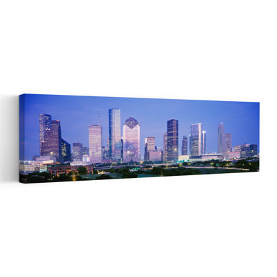 Houston Texas USA 1 Piece Wrapped Canvas Panoramic Wall Art