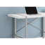 Bureau d'ordinateur, bureau personnel, ordinateur portable, L 48 po, travail, stratifié blanc, métal gris, contemporain, moderne-220035650