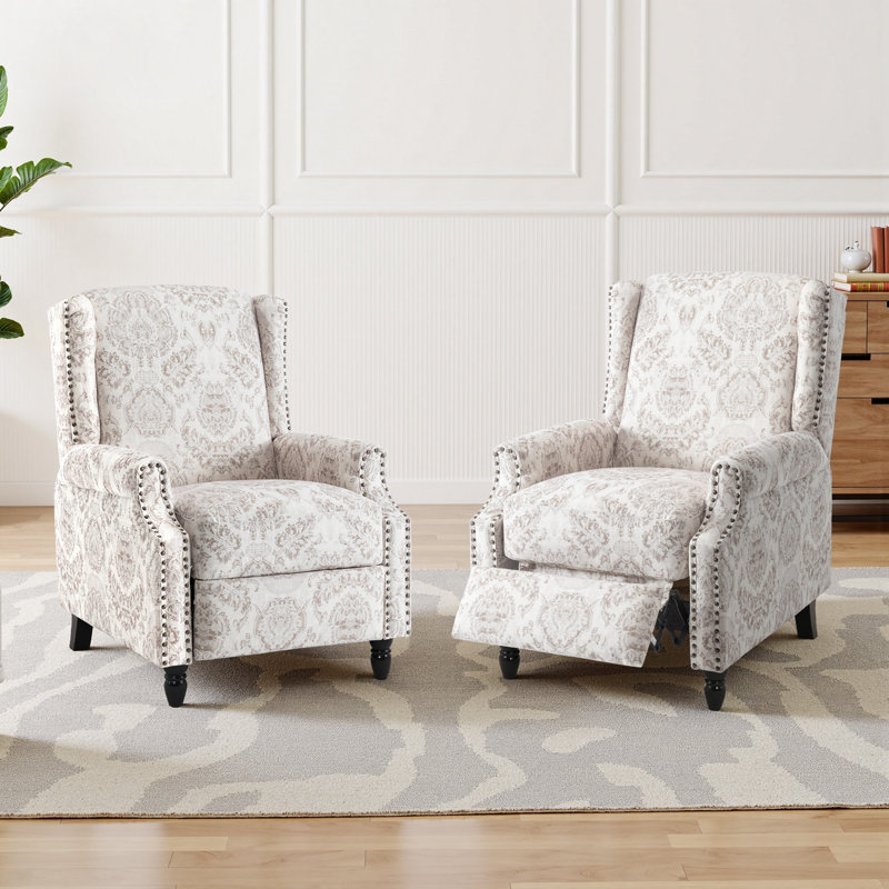 29.13cm Wide Standard Recliner, Beige Floral