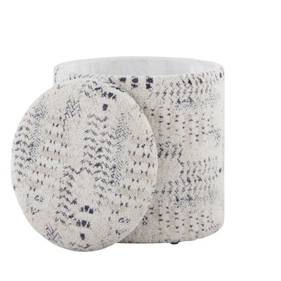 Stylish Cotton Storage Ottoman With Removable Lid, Perfect For Indoor Use And Multi-Purpose Functionality