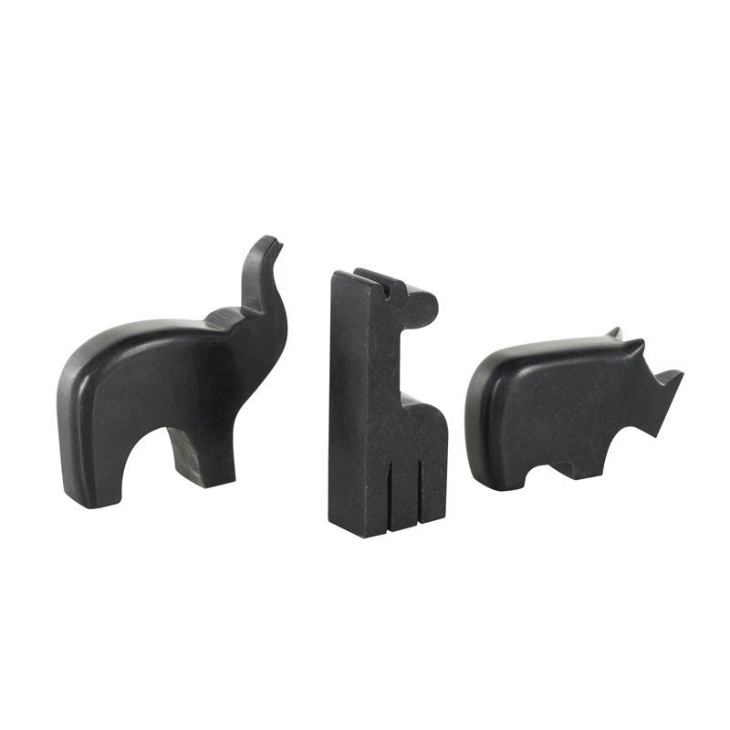 Cole And Grey Marble Abstract Safari Animals Decorative Sculpture