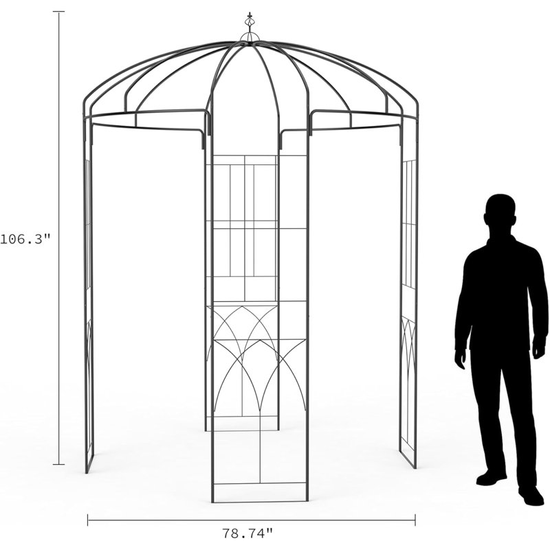270cm H x 200cm W Iron Arched