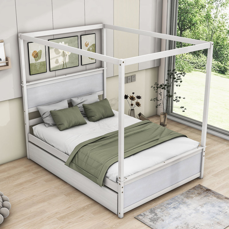 Lit plateforme avec rangement Juvia, Blanc