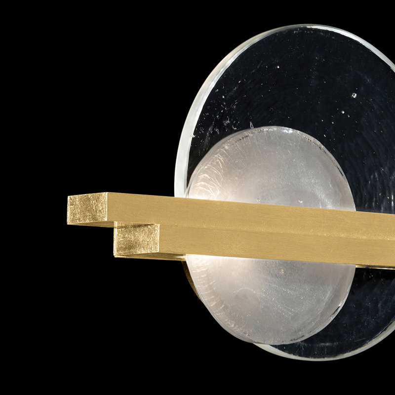 Selene Wrought Iron LED Flush Mounted Sconce, Gold
