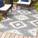 Joaquin High-Low Pile Neutral Diamond Kilim Gray/White/Black Indoor/Outdoor Rug