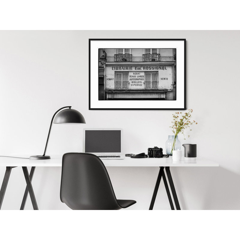 Latin Quarter Library - Picture Frame Photograph on Paper , 22.5" H x 31.5" W, Black Framed